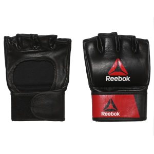 Rękawice Damskie Reebok Combat Leather MMA - XL Czarne/Czerwone PL 07ITLWV